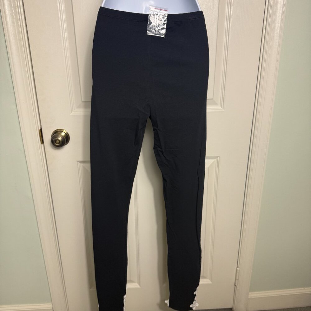 VENUS Black Embellished Lace Hem Leggings – Size XS (New with Extra Rhinestones) - Picture 3 of 6